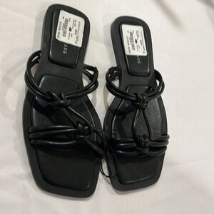 AZALEA WANG  black Sandals vacation beach summer Sz 8 NWT